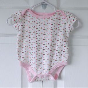 Mini Muffin 0-3M Pink Vintage Floral Short Sleeve Bodysuit Onesie